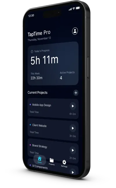 TapTime Pro dashboard app screen