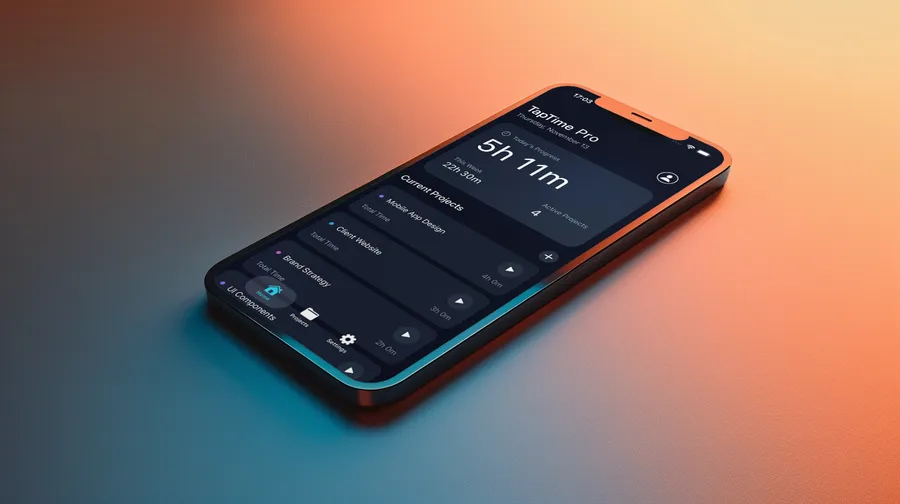 TapTime Pro dashboard view on black iPhone